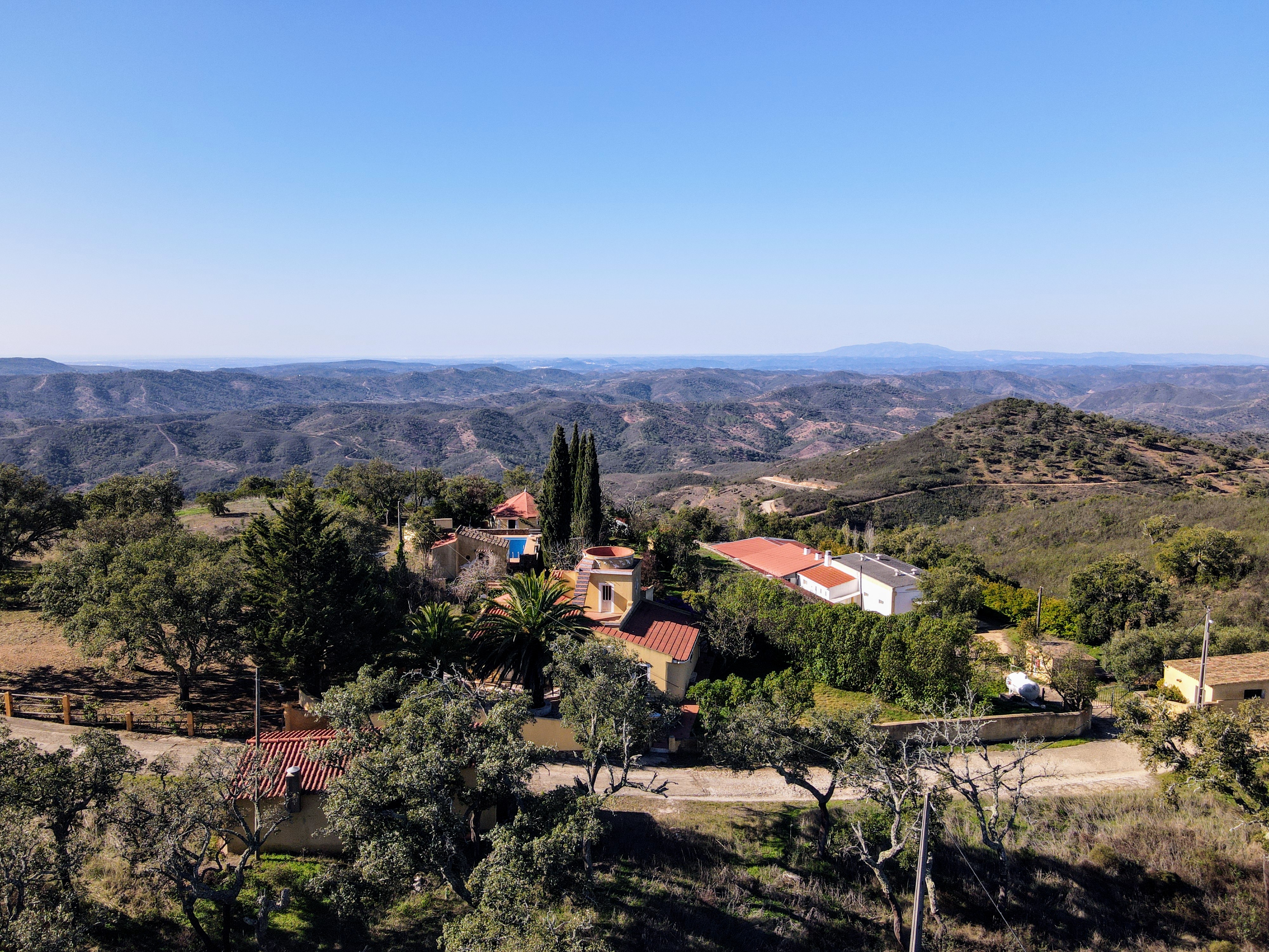 Aerial view of the estate on the Algarve hilltop