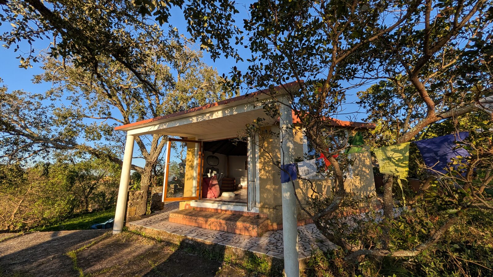 Inside the meditation house