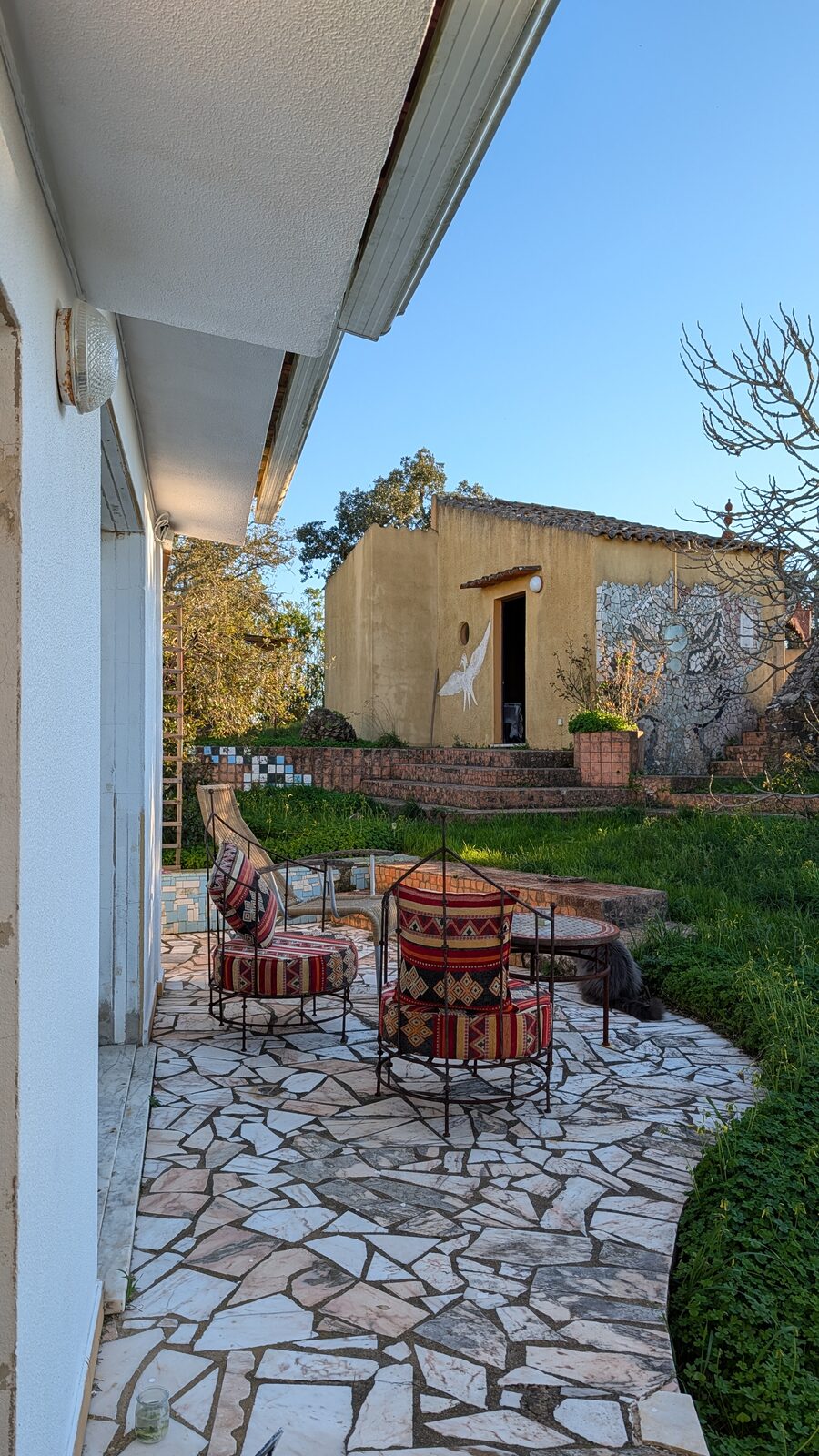 Covered outdoor seating area